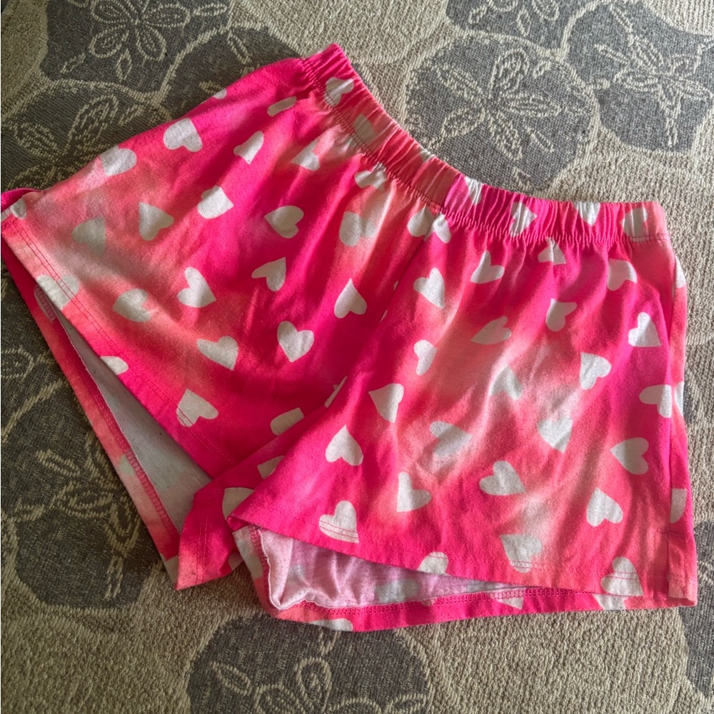 Justice Pink Heart Patterned Kids Shorts
